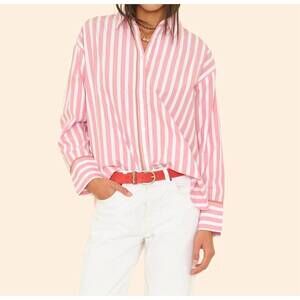 NEW XIRENA gillian long sleeve shirt in rosebud stripe